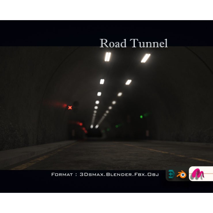 Highway Tunnel 3D Model – Low Poly PBR Asset, FBX & OBJ Formats - View 17