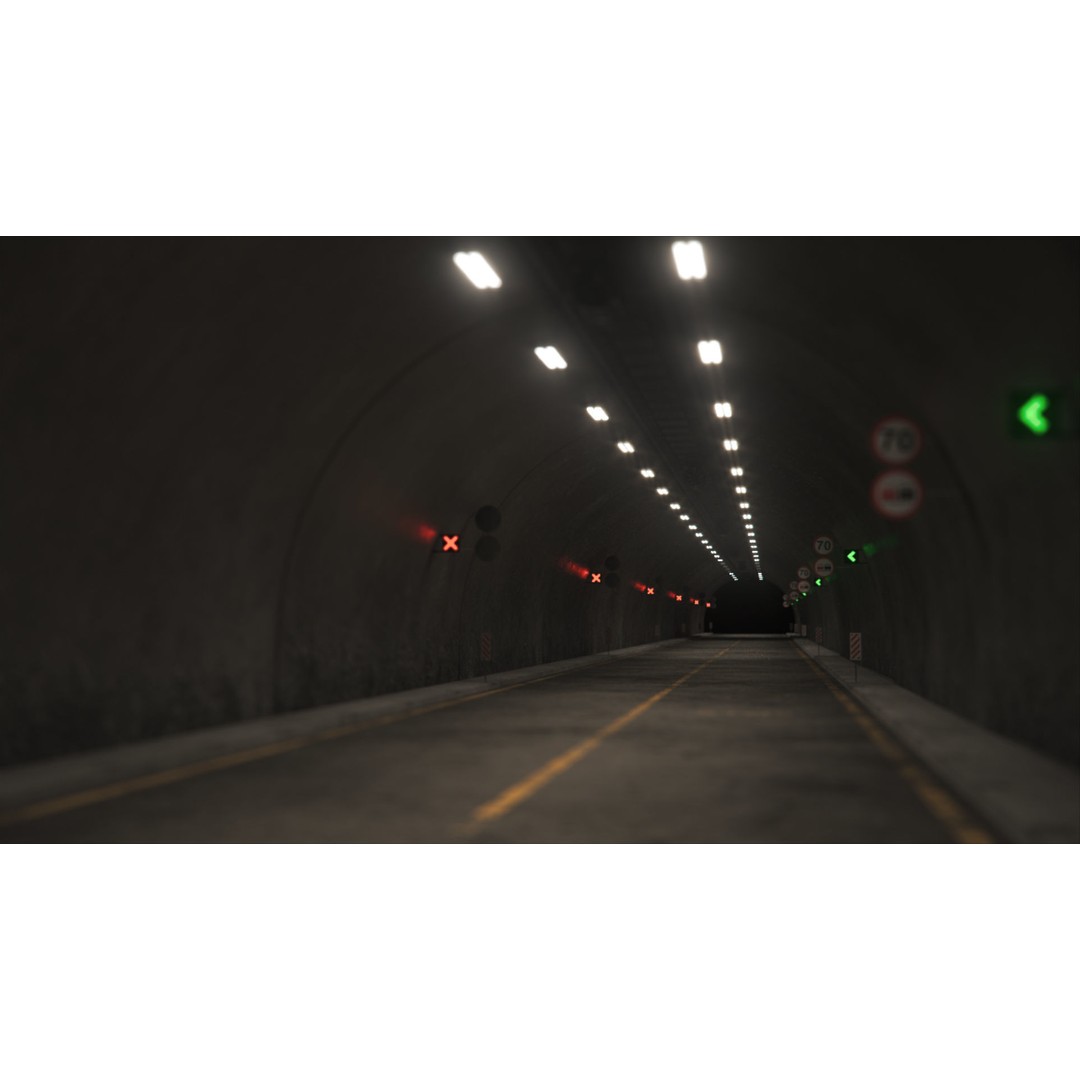 Highway Tunnel 3D Model – Low Poly PBR Asset, FBX & OBJ Formats - View 18