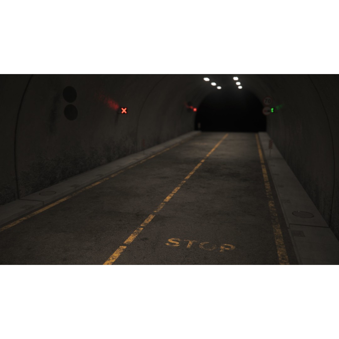 Highway Tunnel 3D Model – Low Poly PBR Asset, FBX & OBJ Formats - View 23
