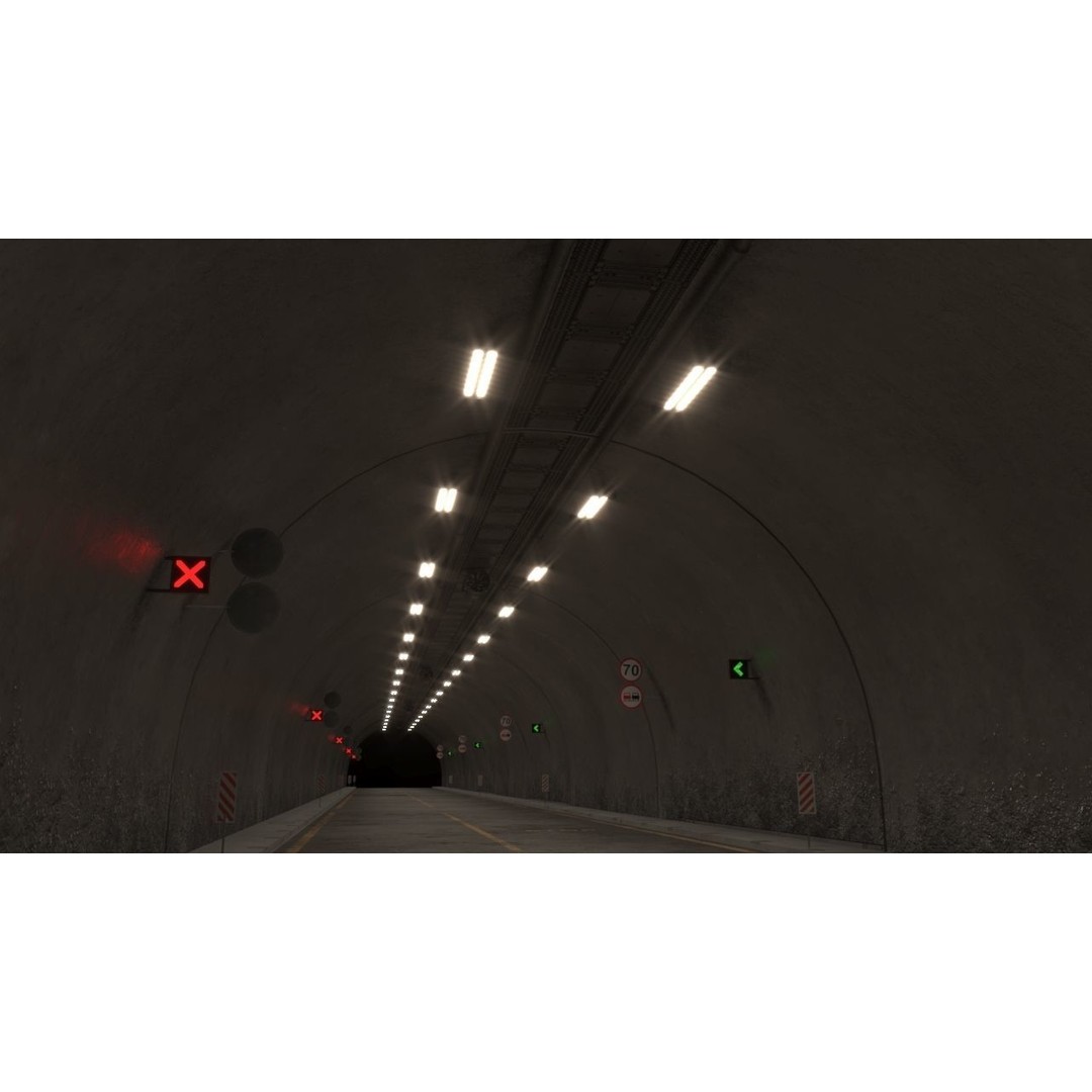 Highway Tunnel 3D Model – Low Poly PBR Asset, FBX & OBJ Formats - View 8