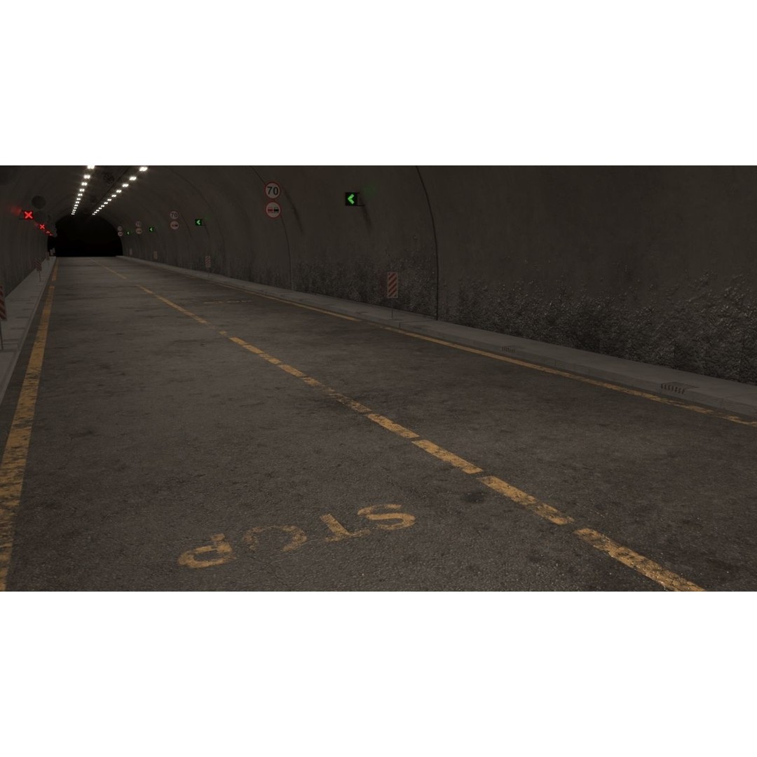 Highway Tunnel 3D Model – Low Poly PBR Asset, FBX & OBJ Formats - View 9