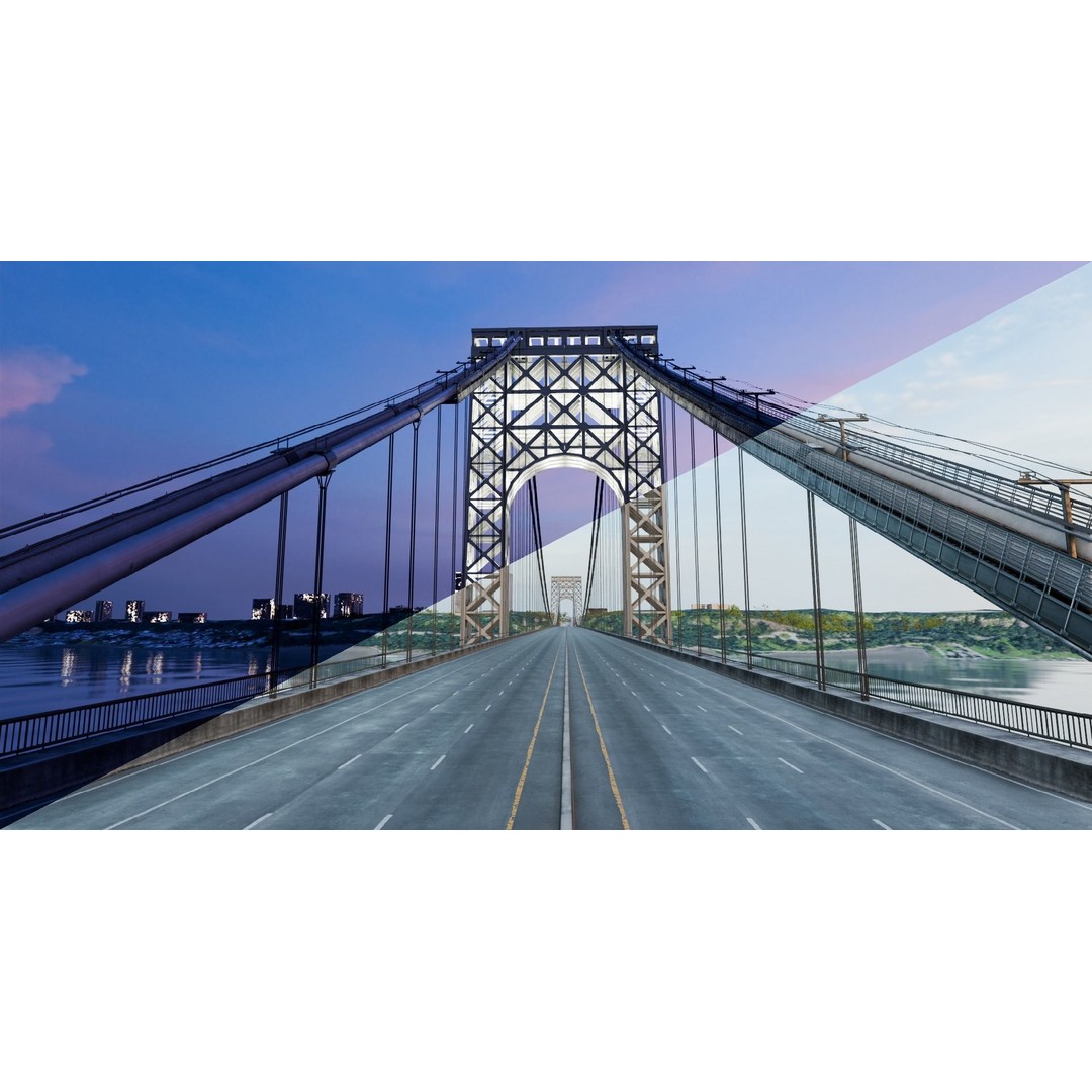 George Washington Bridge 3D Model – Low Poly Architectural Asset, FBX - View 11
