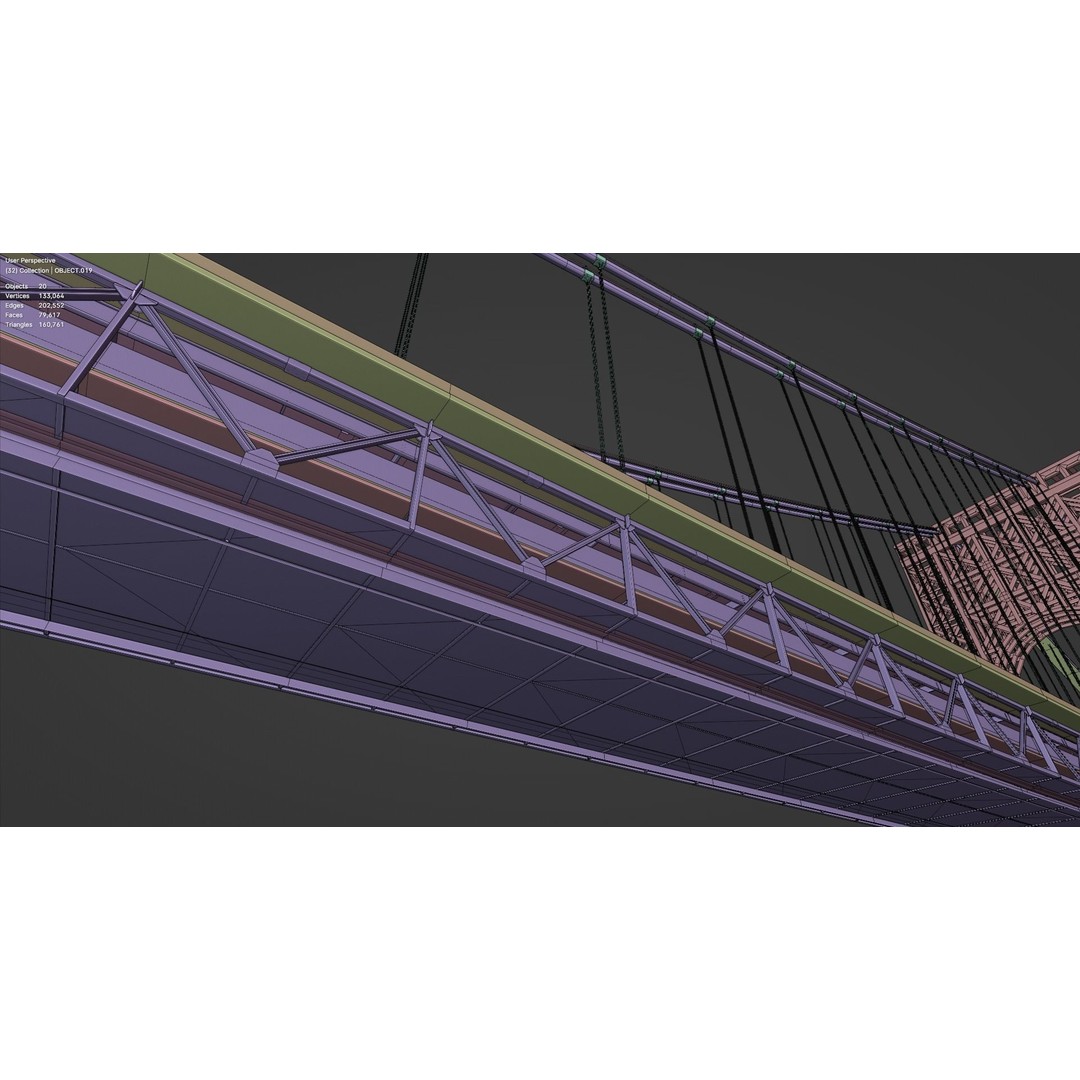George Washington Bridge 3D Model – Low Poly Architectural Asset, FBX - View 8