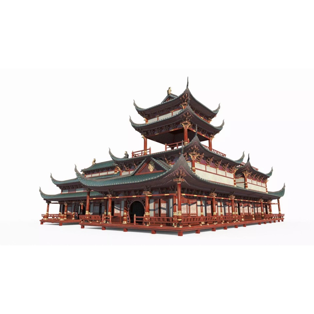 Ancient Wooden House 3D Model – Low Poly Architectural Asset, FBX - View 2