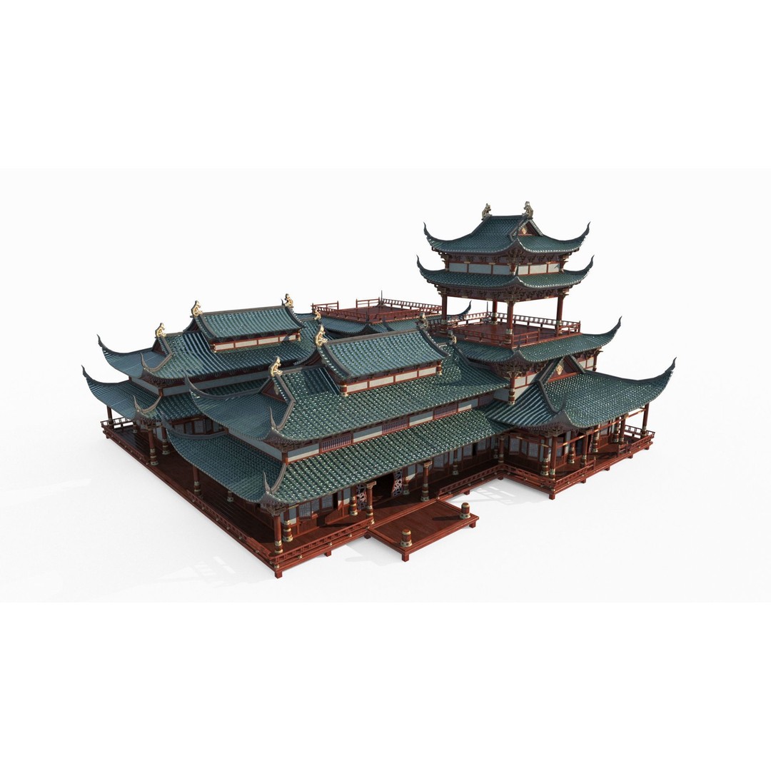 Ancient Wooden House 3D Model – Low Poly Architectural Asset, FBX - View 4