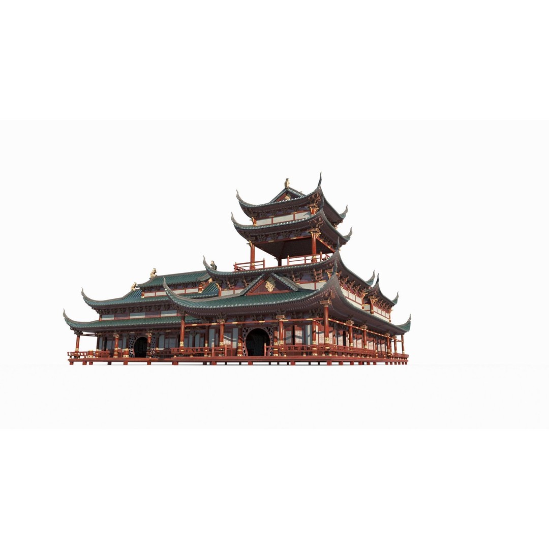 Ancient Wooden House 3D Model – Low Poly Architectural Asset, FBX - View 9