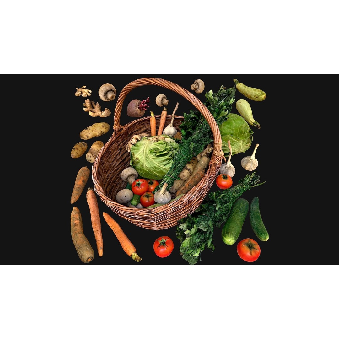 Medieval Market Vegetable Stalls Tent Pack 3D Model – Low Poly Game Ready FBX - View 11