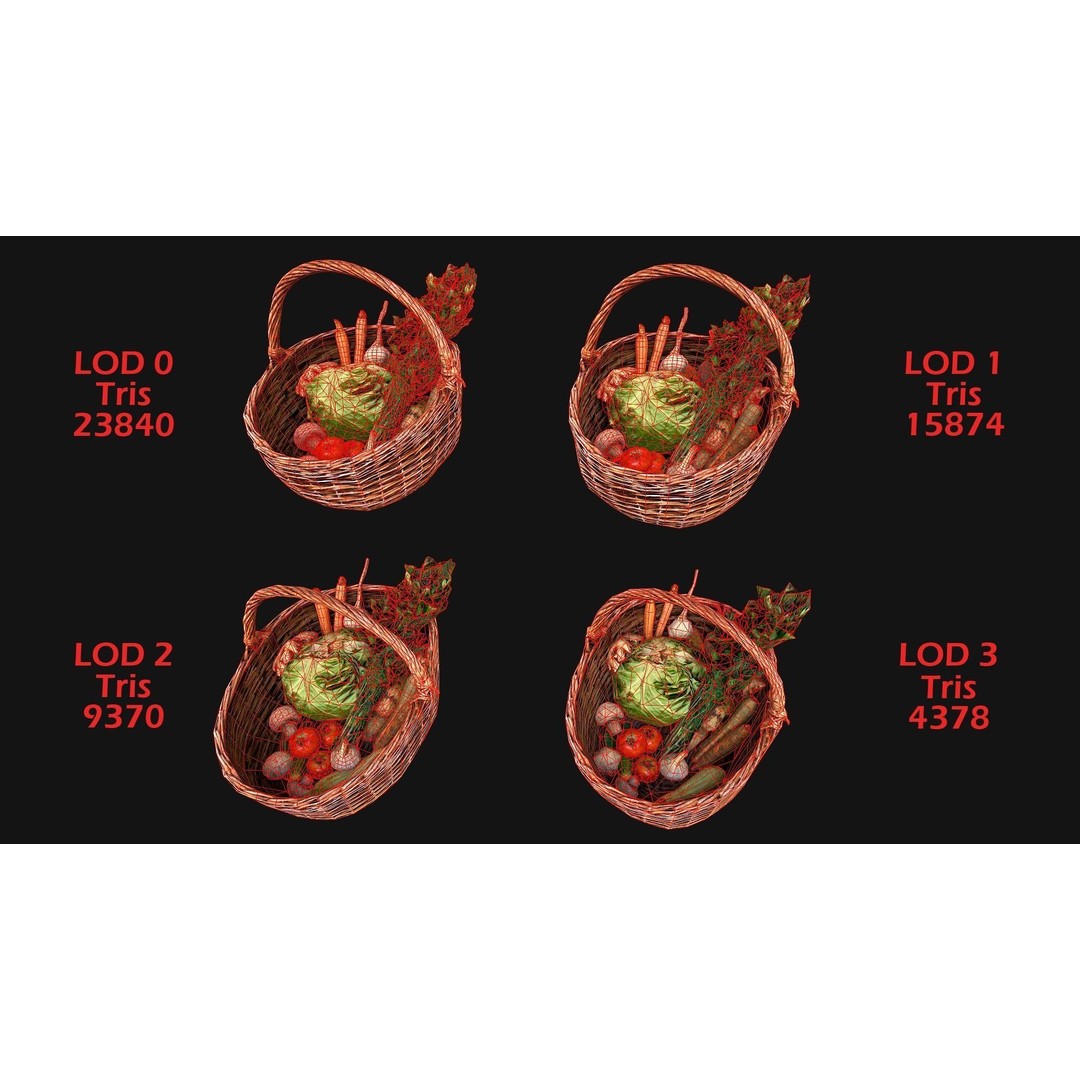 Medieval Market Vegetable Stalls Tent Pack 3D Model – Low Poly Game Ready FBX - View 12