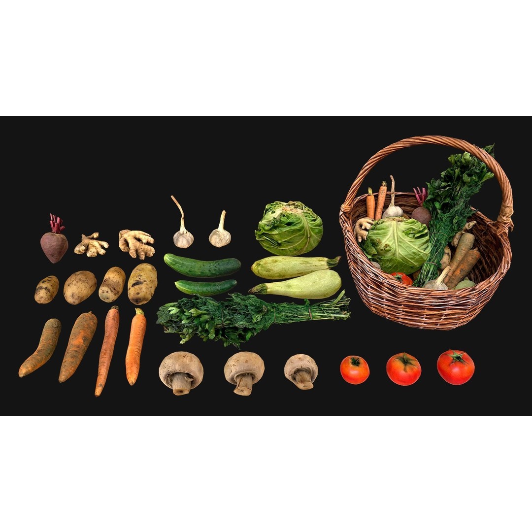 Medieval Market Vegetable Stalls Tent Pack 3D Model – Low Poly Game Ready FBX - View 13