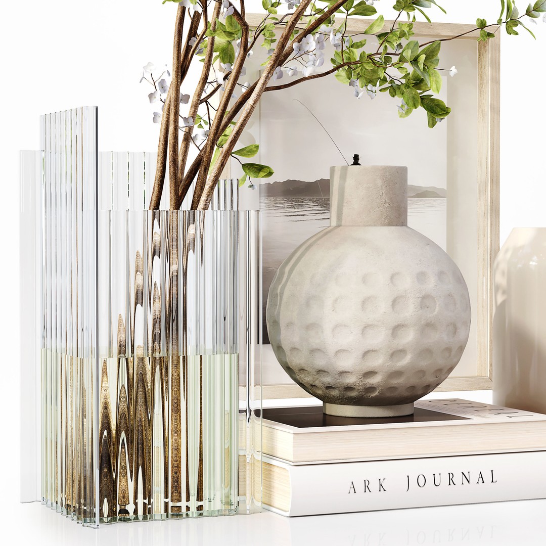 Decorative Set 210 3D Model – Low Poly Collection for Interior Decor - View 8