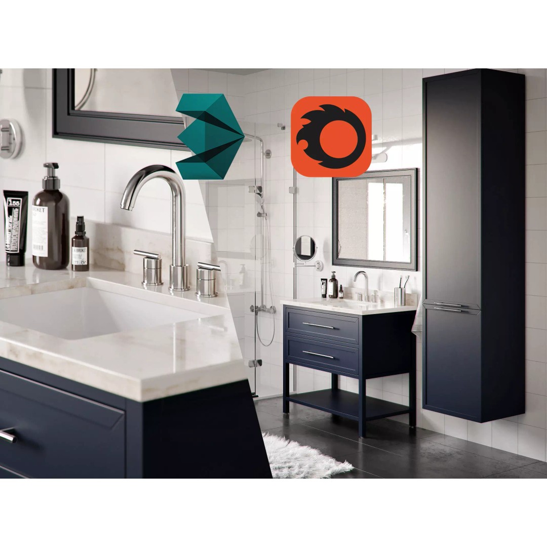 Bathroom Furniture 3D Model – Catalog Scene with PBR Textures - View 2