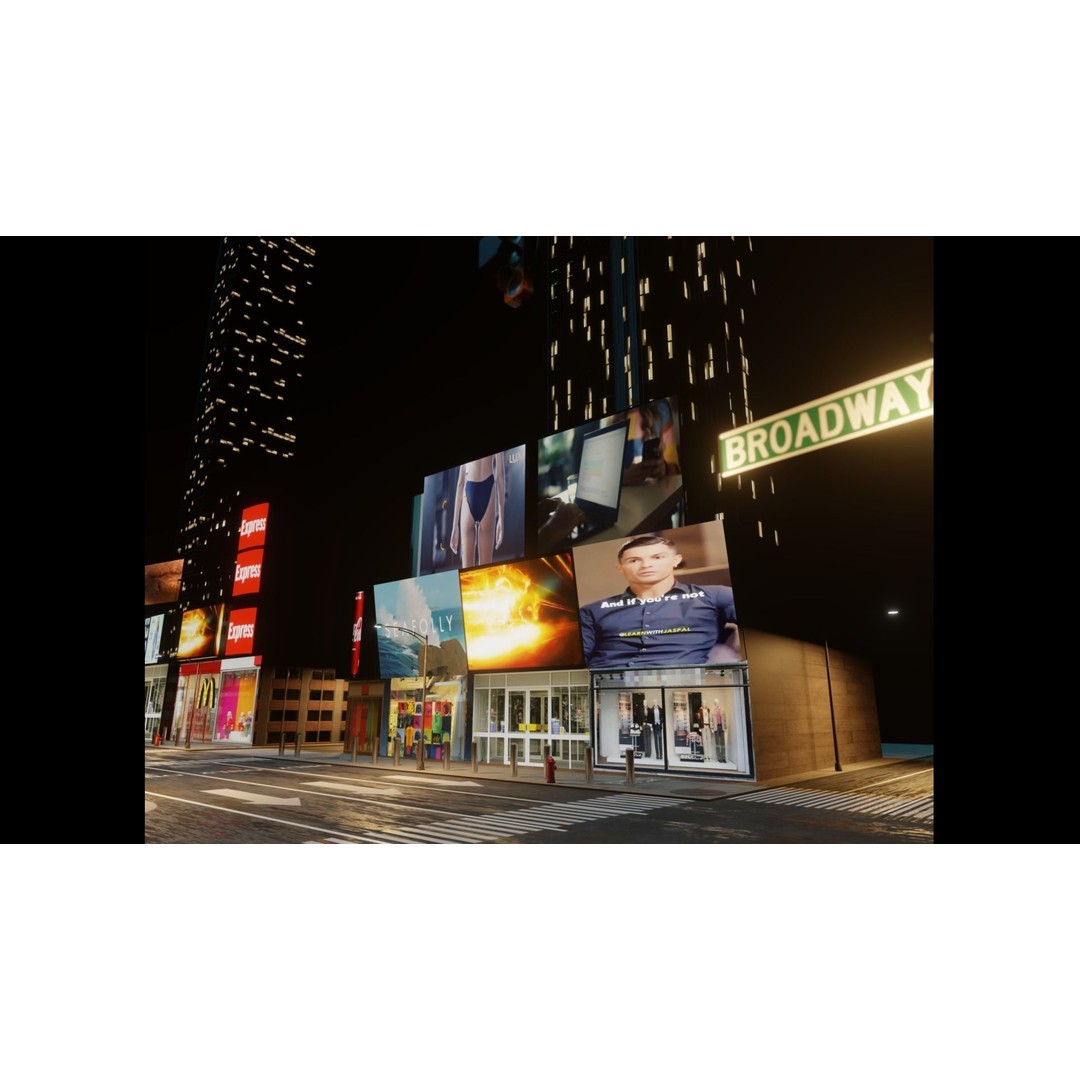 Times Square 3D Model – Detailed Urban Scene with PBR Textures - View 13