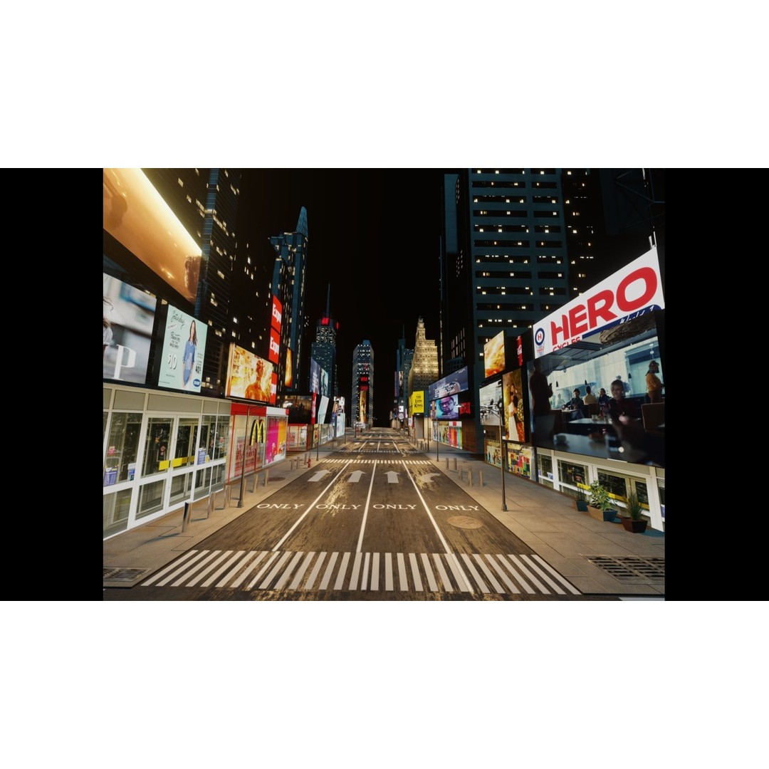 Times Square 3D Model – Detailed Urban Scene with PBR Textures - View 20