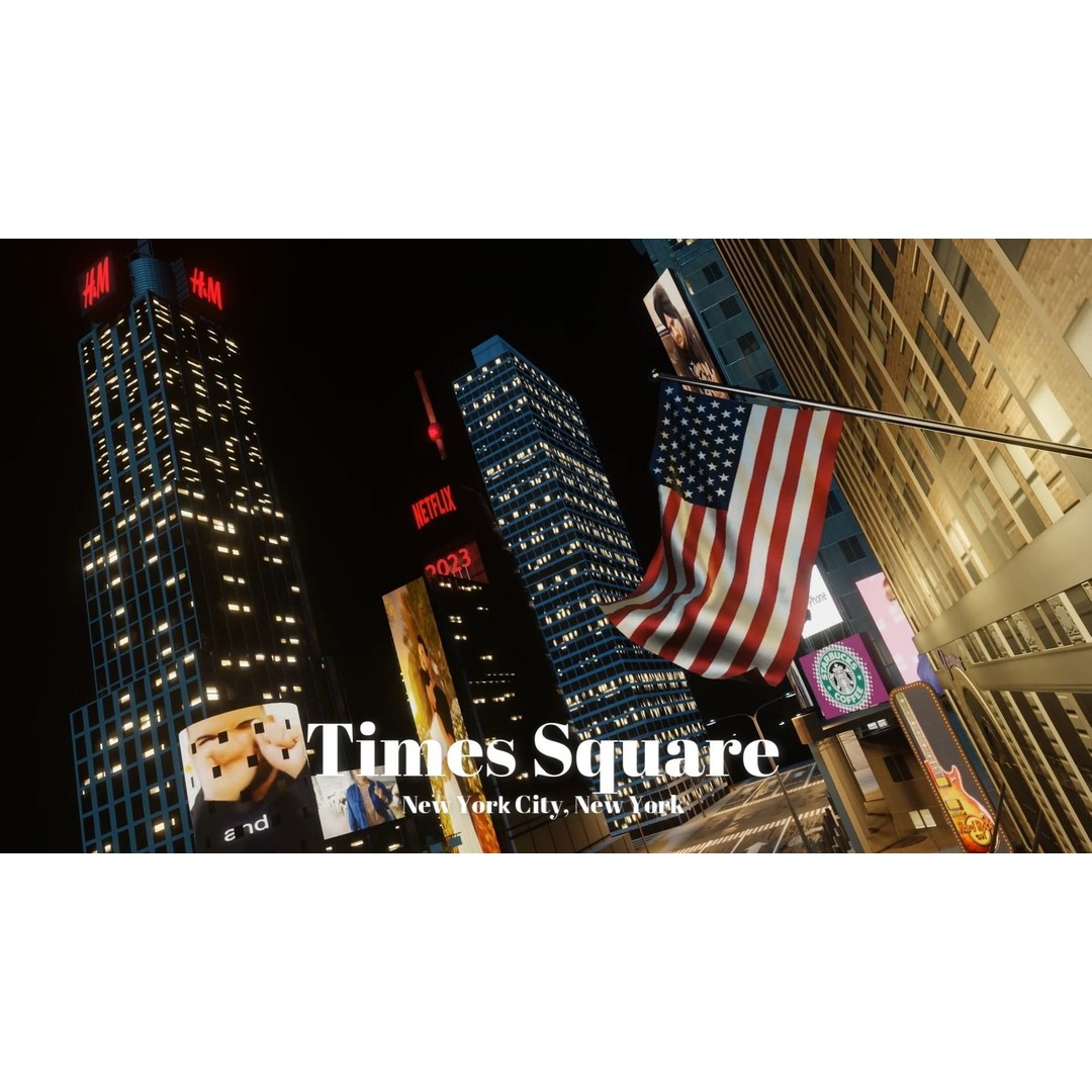 Times Square 3D Model – Detailed Urban Scene with PBR Textures - View 24