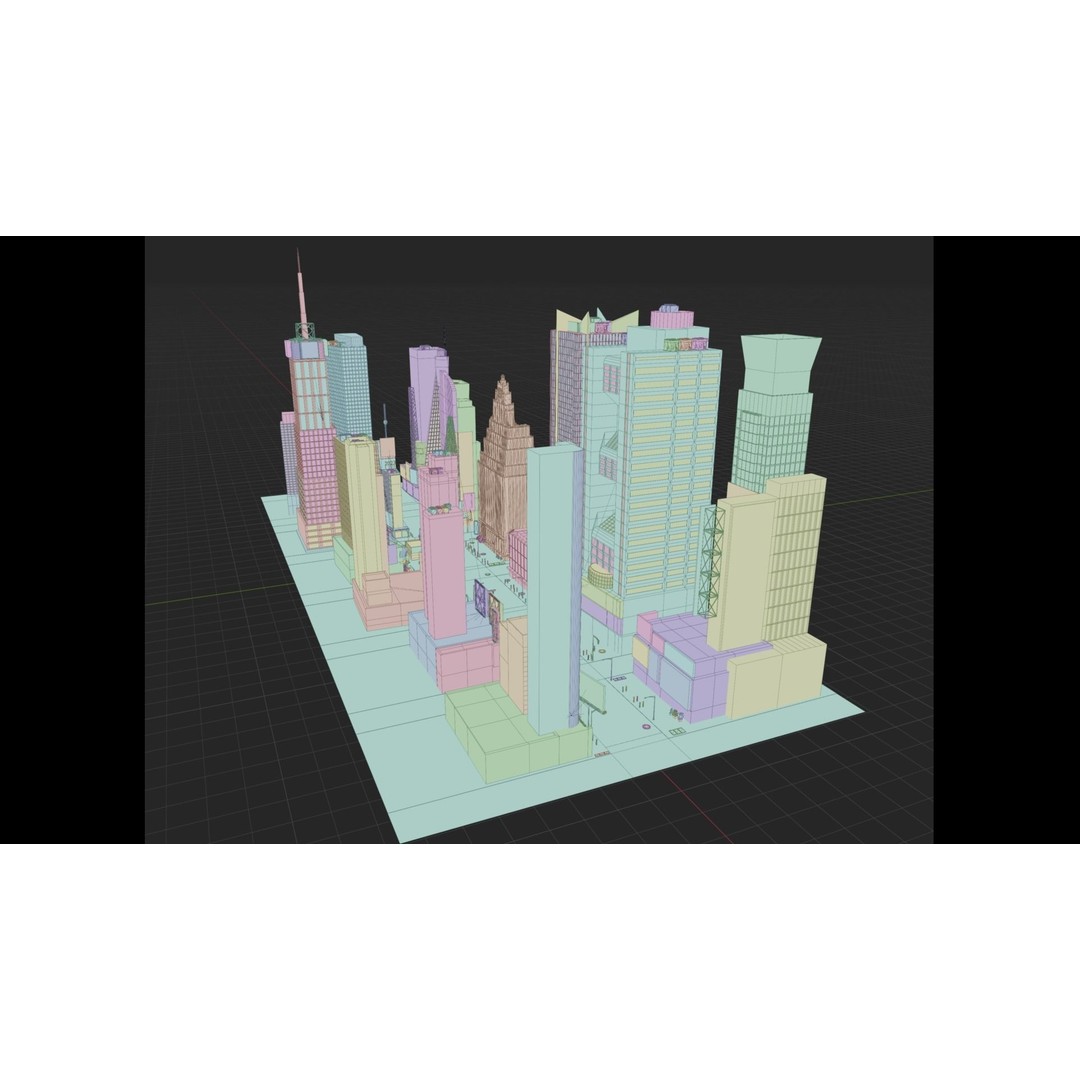 Times Square 3D Model – Detailed Urban Scene with PBR Textures - View 25