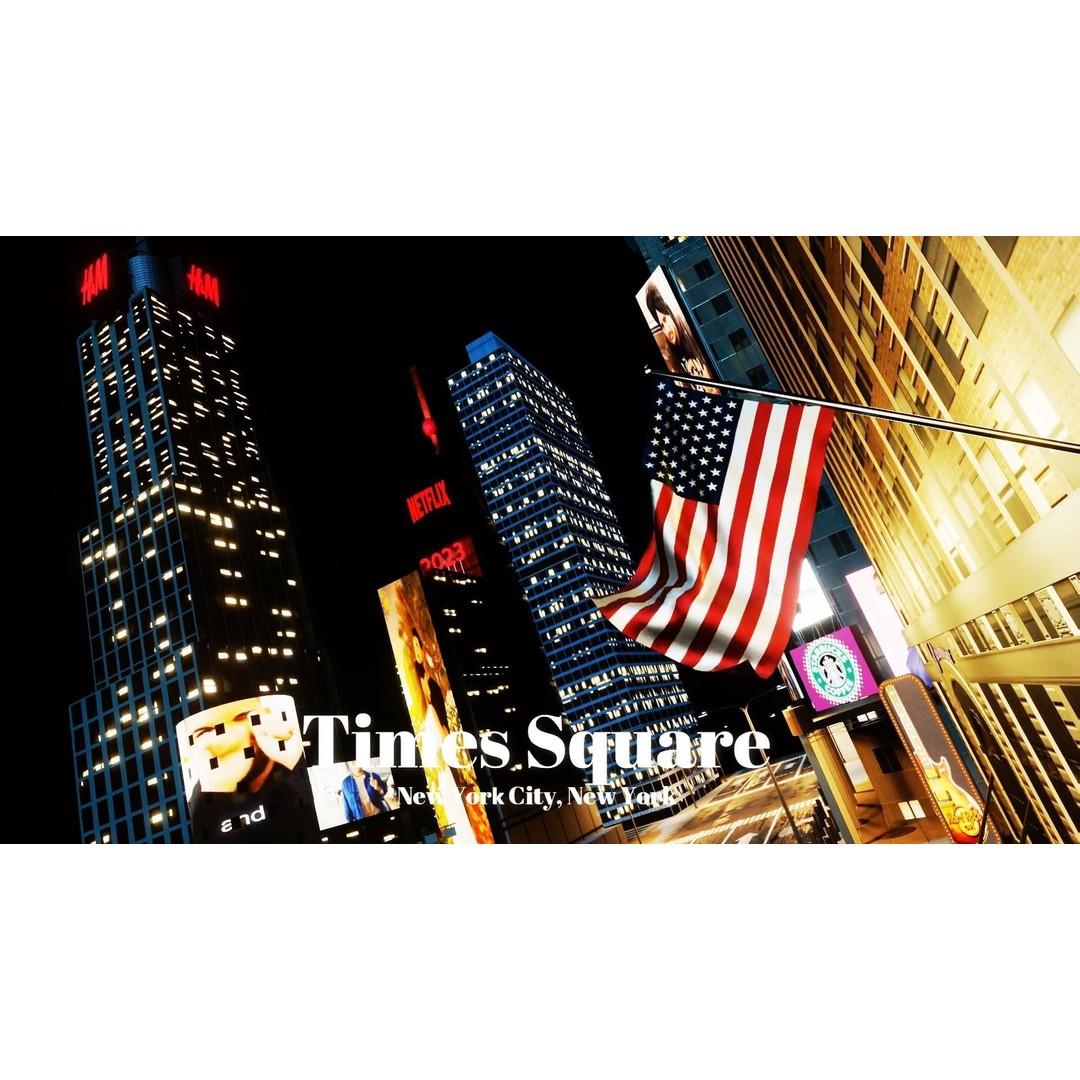 Times Square 3D Model – Detailed Urban Scene with PBR Textures - View 3