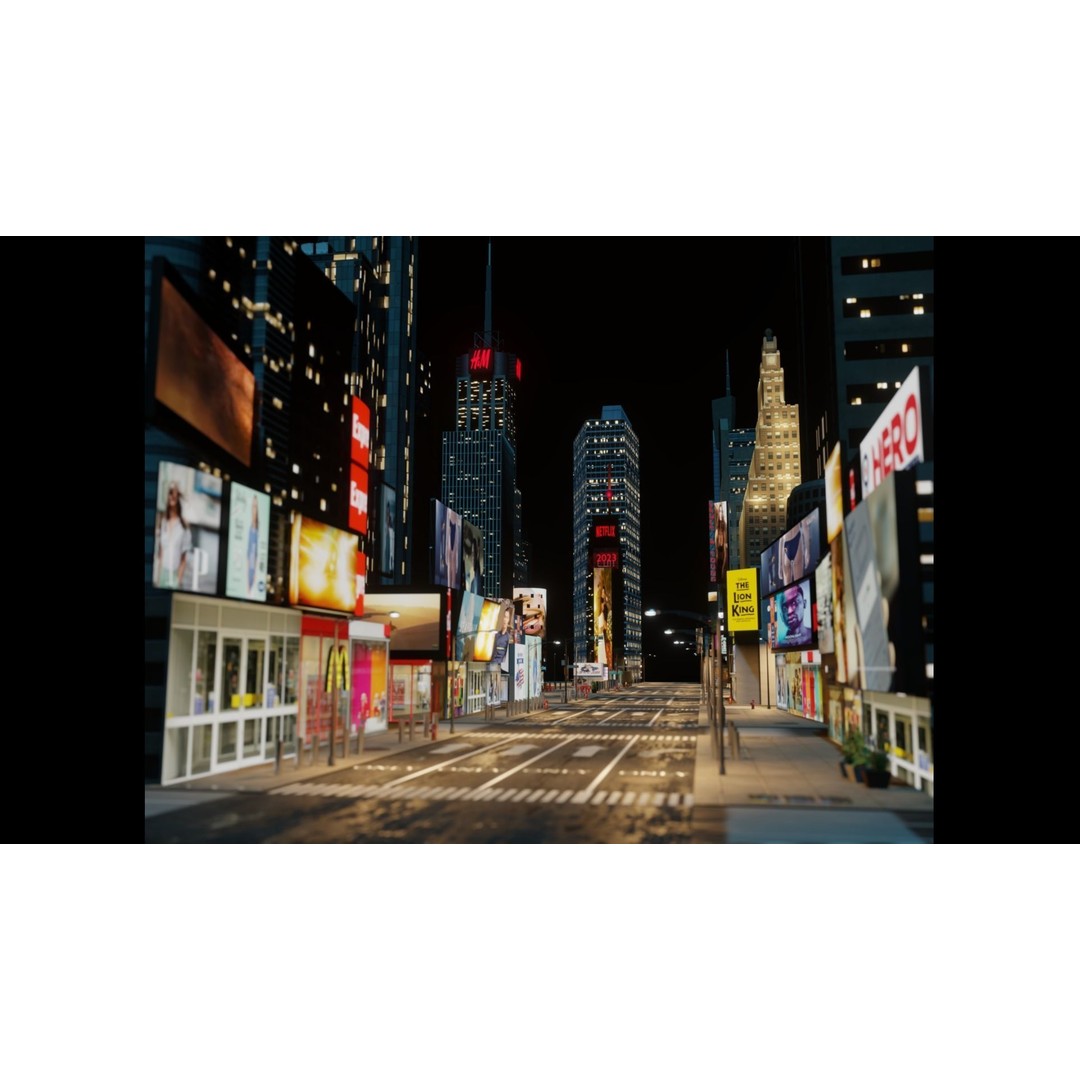 Times Square 3D Model – Detailed Urban Scene with PBR Textures - View 30