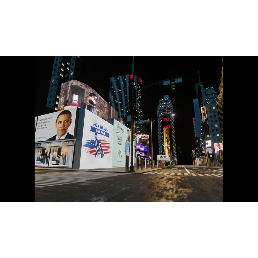 Times Square 3D Model – Detailed Urban Scene with PBR Textures - View 35
