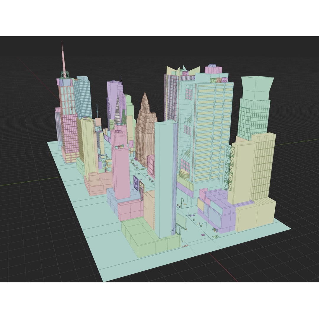 Times Square 3D Model – Detailed Urban Scene with PBR Textures - View 47