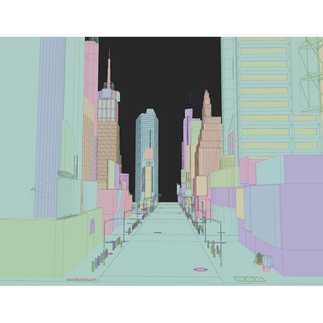 Times Square 3D Model – Detailed Urban Scene with PBR Textures - View 48