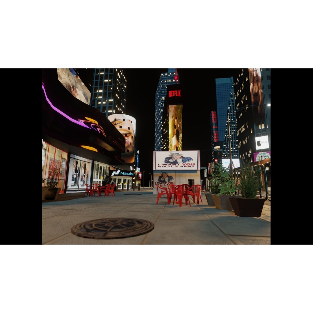 Times Square 3D Model – Detailed Urban Scene with PBR Textures - View 6