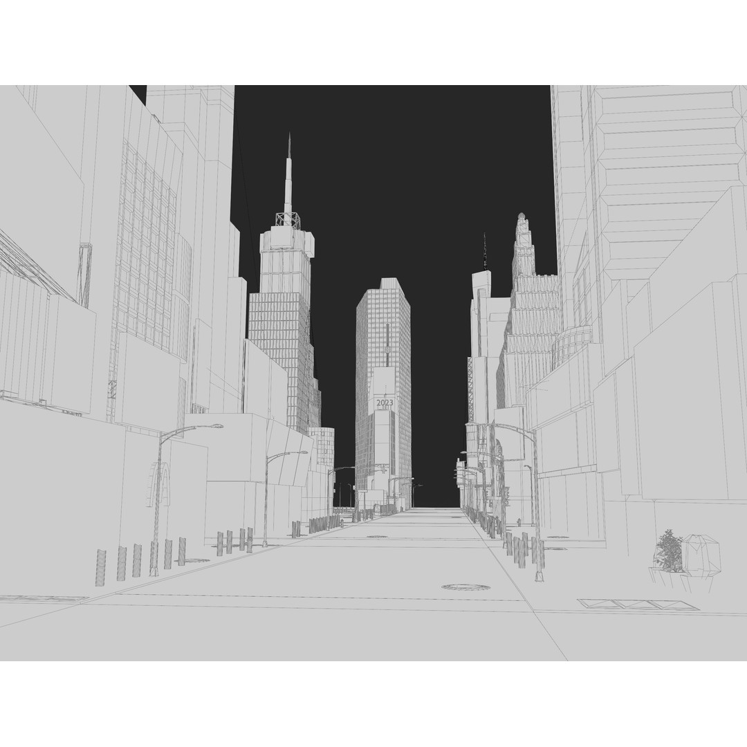 Times Square 3D Model – Detailed Urban Scene with PBR Textures - View 7