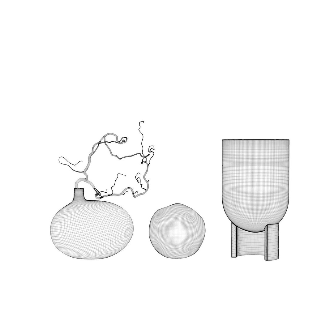 Vase Set 101 3D Model – Modern Architectural Design, FBX, OBJ - View 5