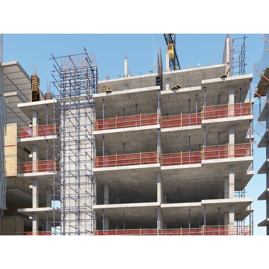 Modular Construction Site 3D Model – Low Poly Game Ready Asset, FBX - View 9