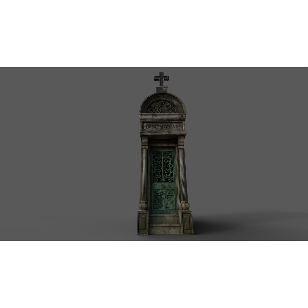 Cemetery Mausoleum 3D Model – Low Poly Game Ready Asset, FBX & OBJ - View 15