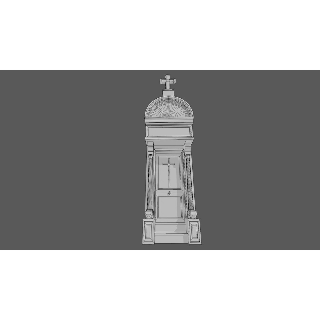 Cemetery Mausoleum 3D Model – Low Poly Game Ready Asset, FBX & OBJ - View 16