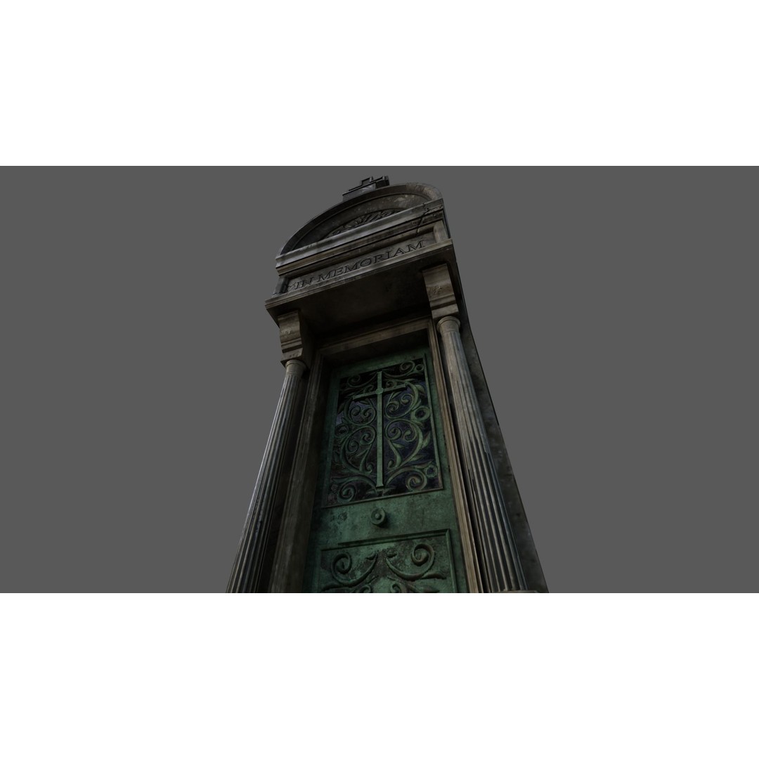 Cemetery Mausoleum 3D Model – Low Poly Game Ready Asset, FBX & OBJ - View 21