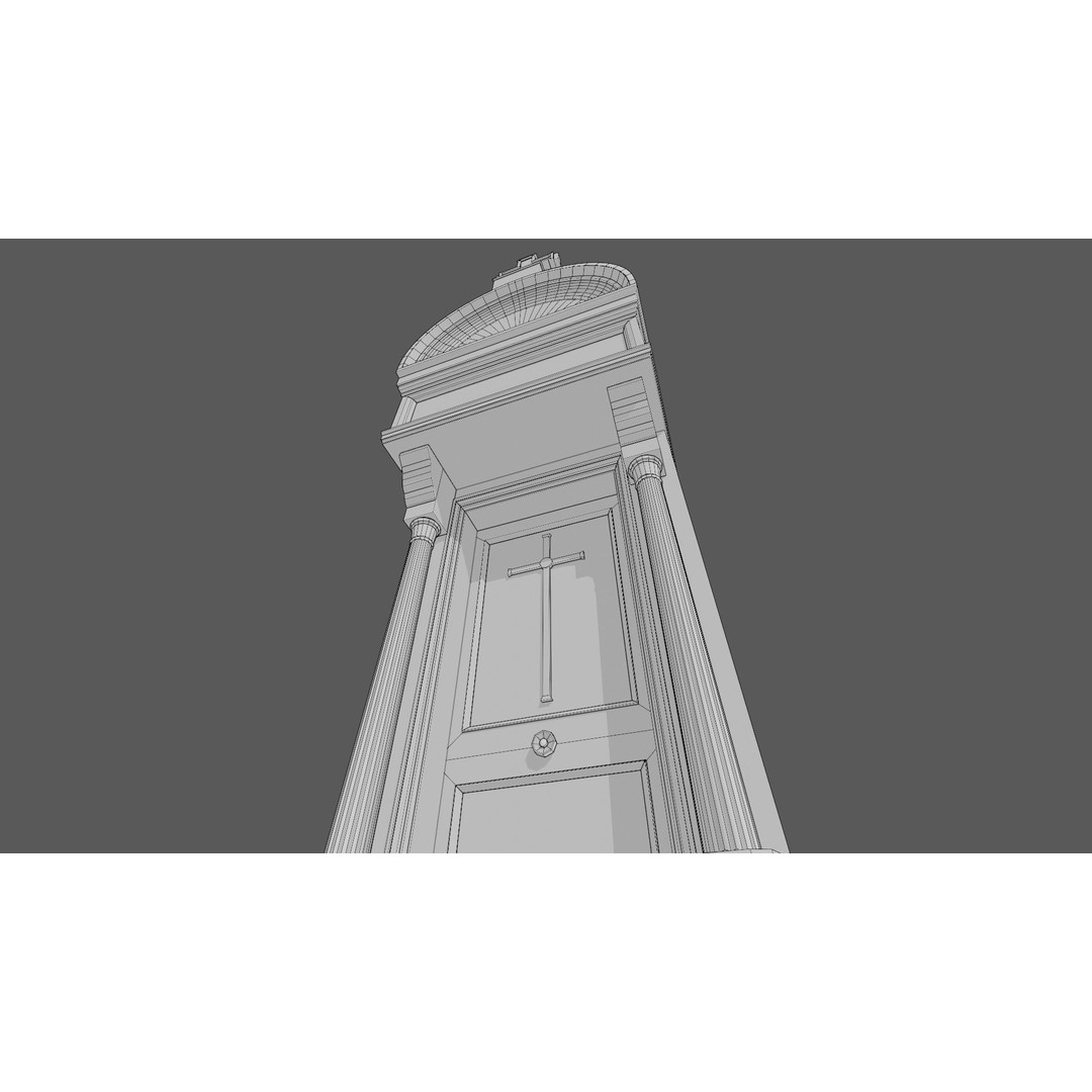 Cemetery Mausoleum 3D Model – Low Poly Game Ready Asset, FBX & OBJ - View 22