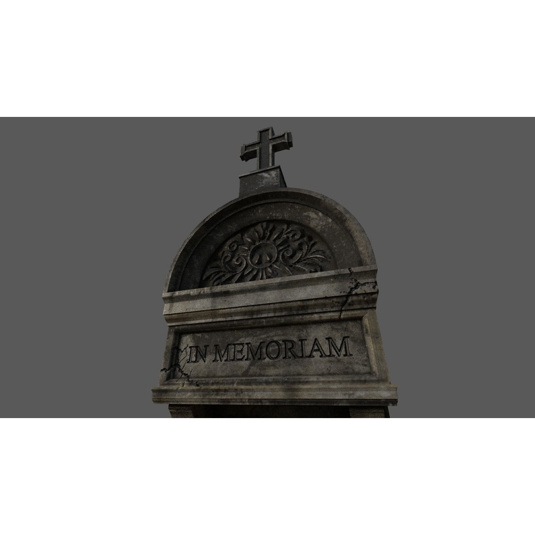 Cemetery Mausoleum 3D Model – Low Poly Game Ready Asset, FBX & OBJ - View 23