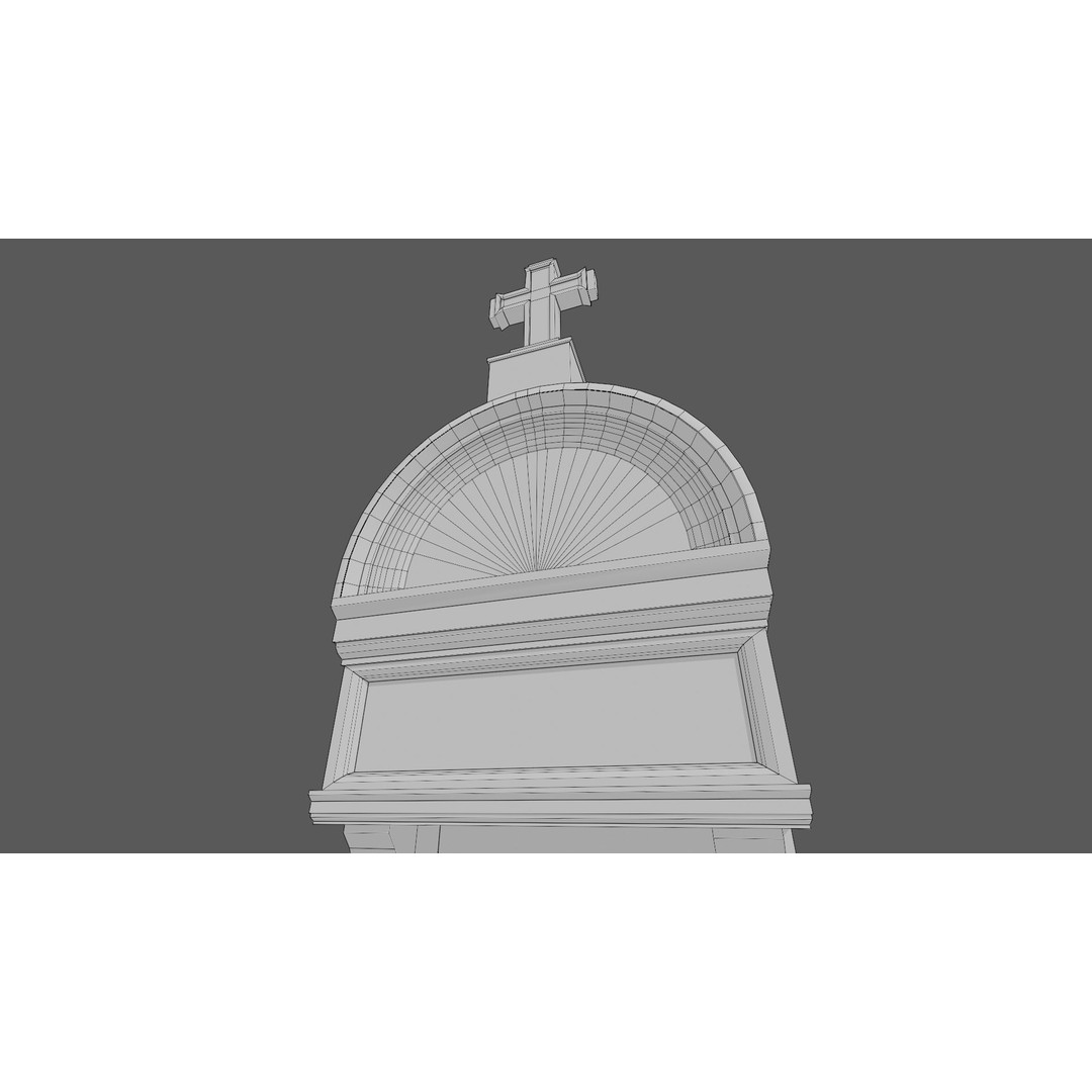 Cemetery Mausoleum 3D Model – Low Poly Game Ready Asset, FBX & OBJ - View 24