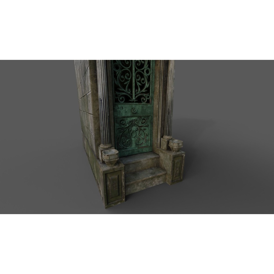Cemetery Mausoleum 3D Model – Low Poly Game Ready Asset, FBX & OBJ - View 25