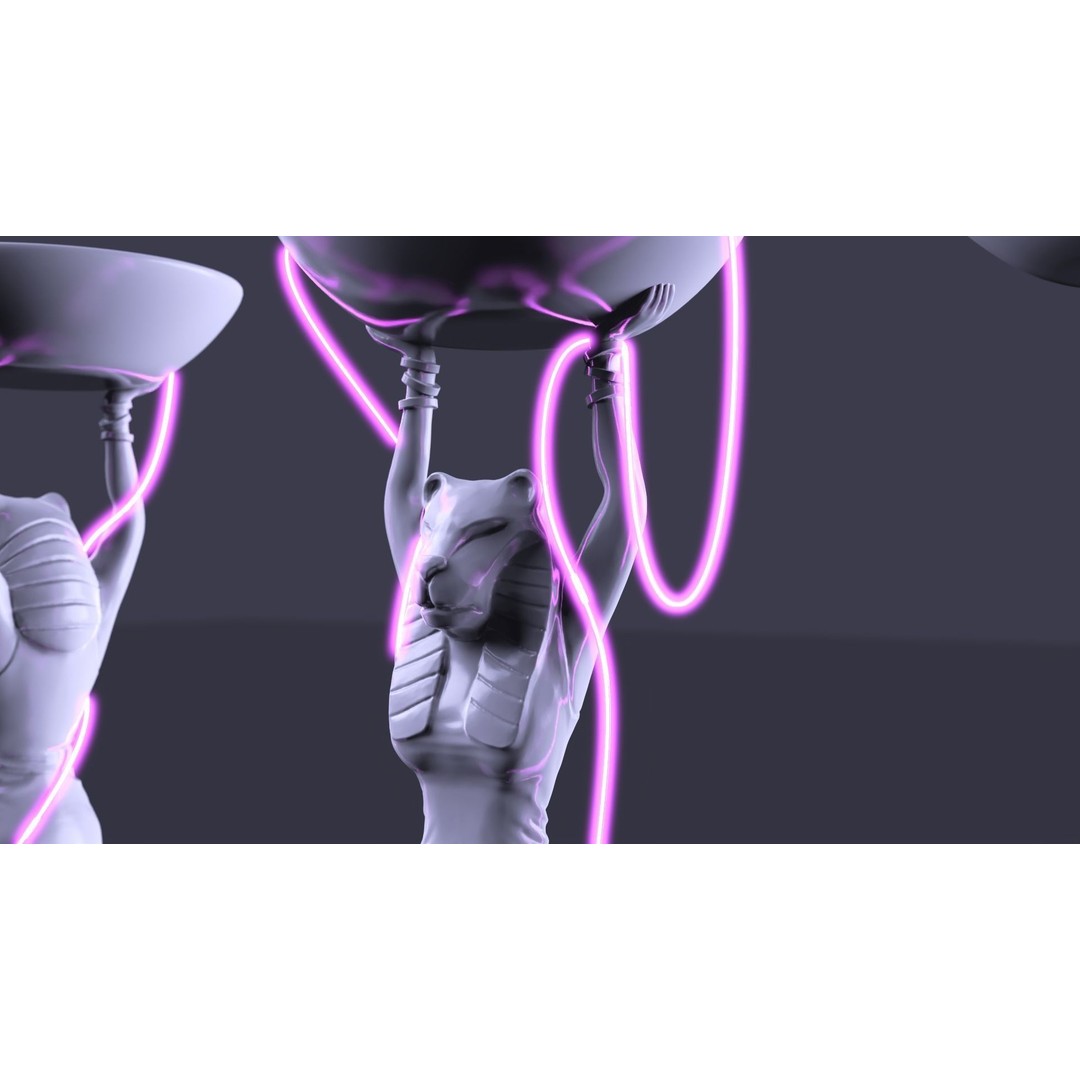 Tiger Queen Pharaoh 3D Model – Sculptural Character, FBX, Blender - View 3