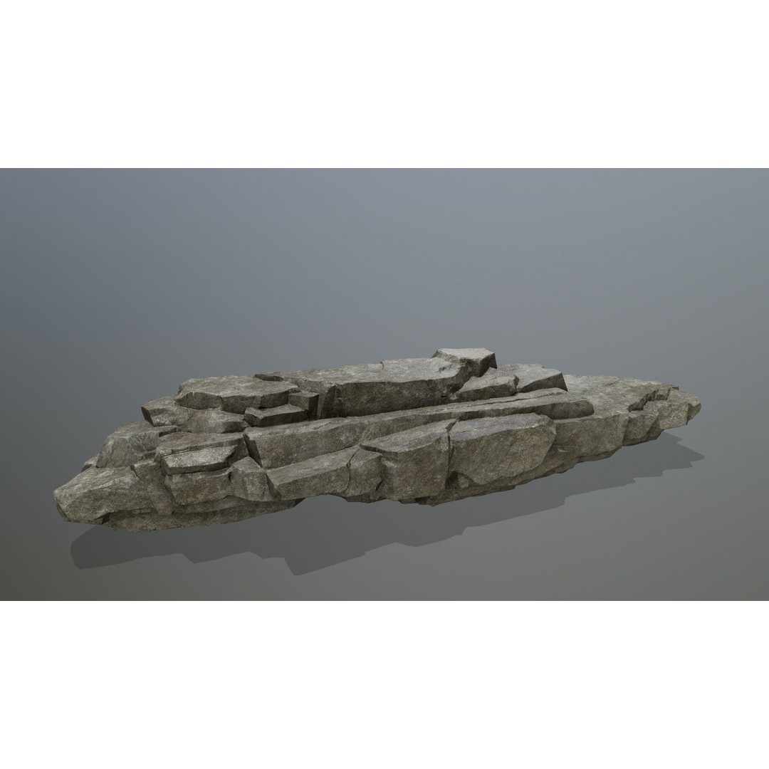 Cliff Rocks 3D Model – Low Poly Game Ready Asset, FBX, OBJ - View 10