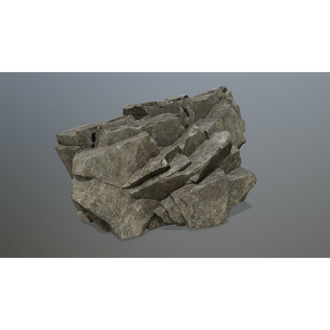 Cliff Rocks 3D Model – Low Poly Game Ready Asset, FBX, OBJ - View 11