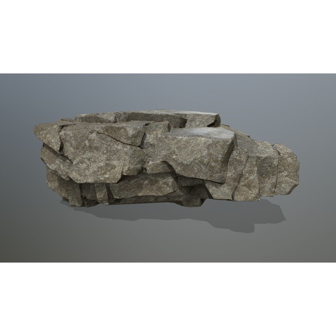 Cliff Rocks 3D Model – Low Poly Game Ready Asset, FBX, OBJ - View 12