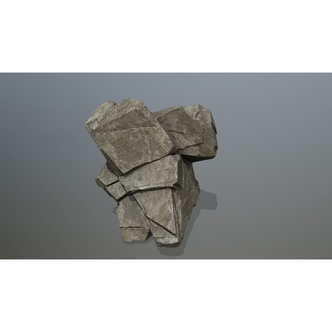 Cliff Rocks 3D Model – Low Poly Game Ready Asset, FBX, OBJ - View 14