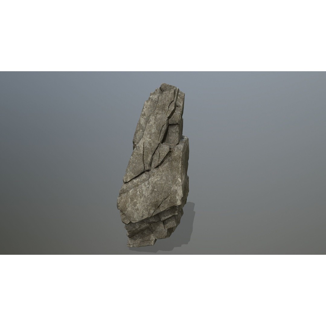 Cliff Rocks 3D Model – Low Poly Game Ready Asset, FBX, OBJ - View 15