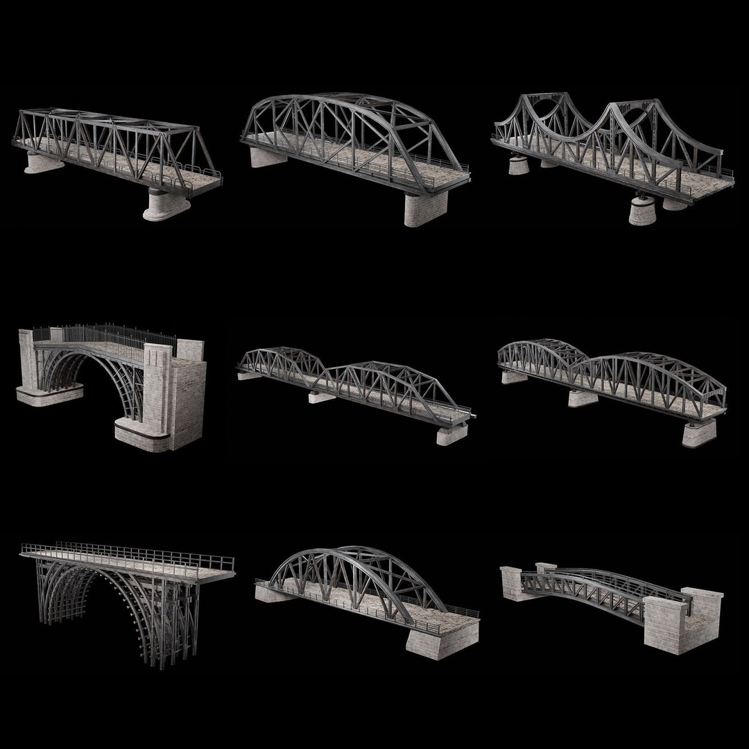 Steel Bridge Post 3D Model – Low Poly Game Asset, FBX & OBJ