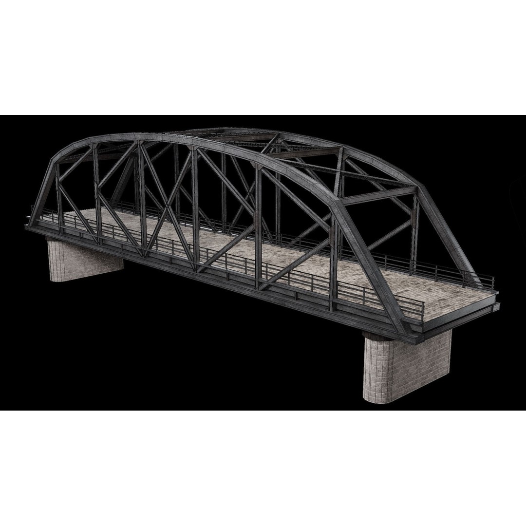 Steel Bridge Post 3D Model – Low Poly Game Asset, FBX & OBJ - View 13