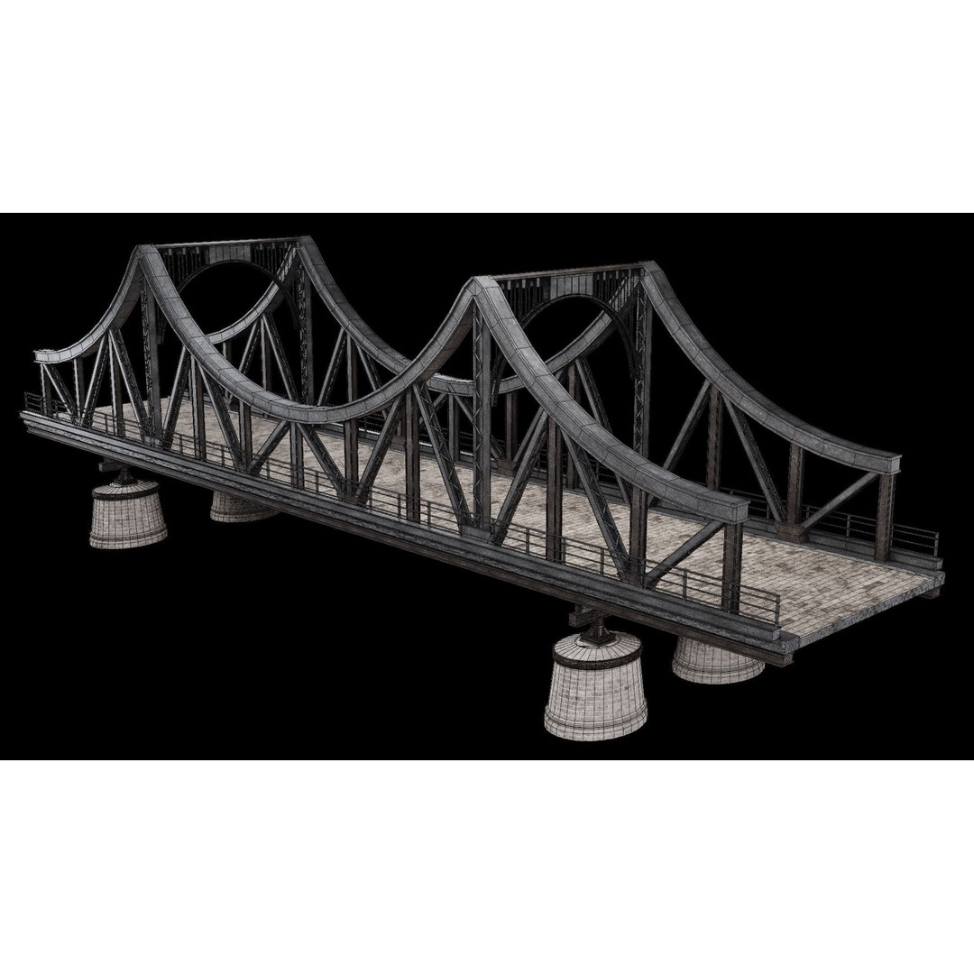 Steel Bridge Post 3D Model – Low Poly Game Asset, FBX & OBJ - View 14