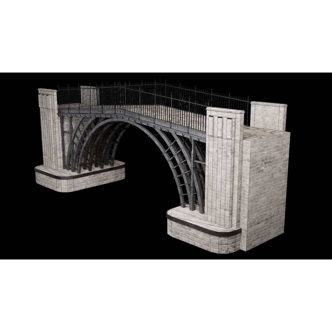 Steel Bridge Post 3D Model – Low Poly Game Asset, FBX & OBJ - View 15