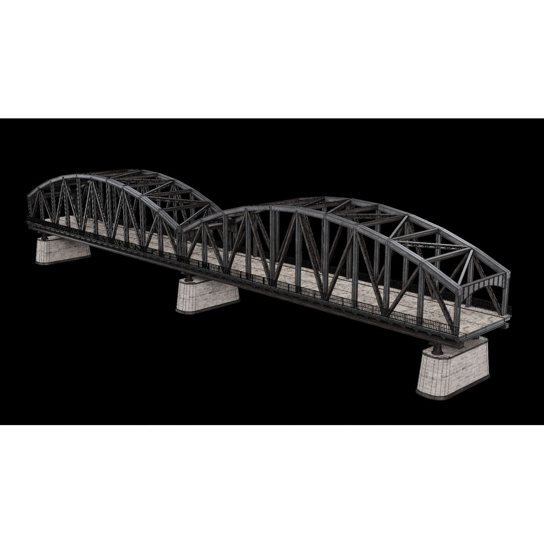 Steel Bridge Post 3D Model – Low Poly Game Asset, FBX & OBJ - View 17