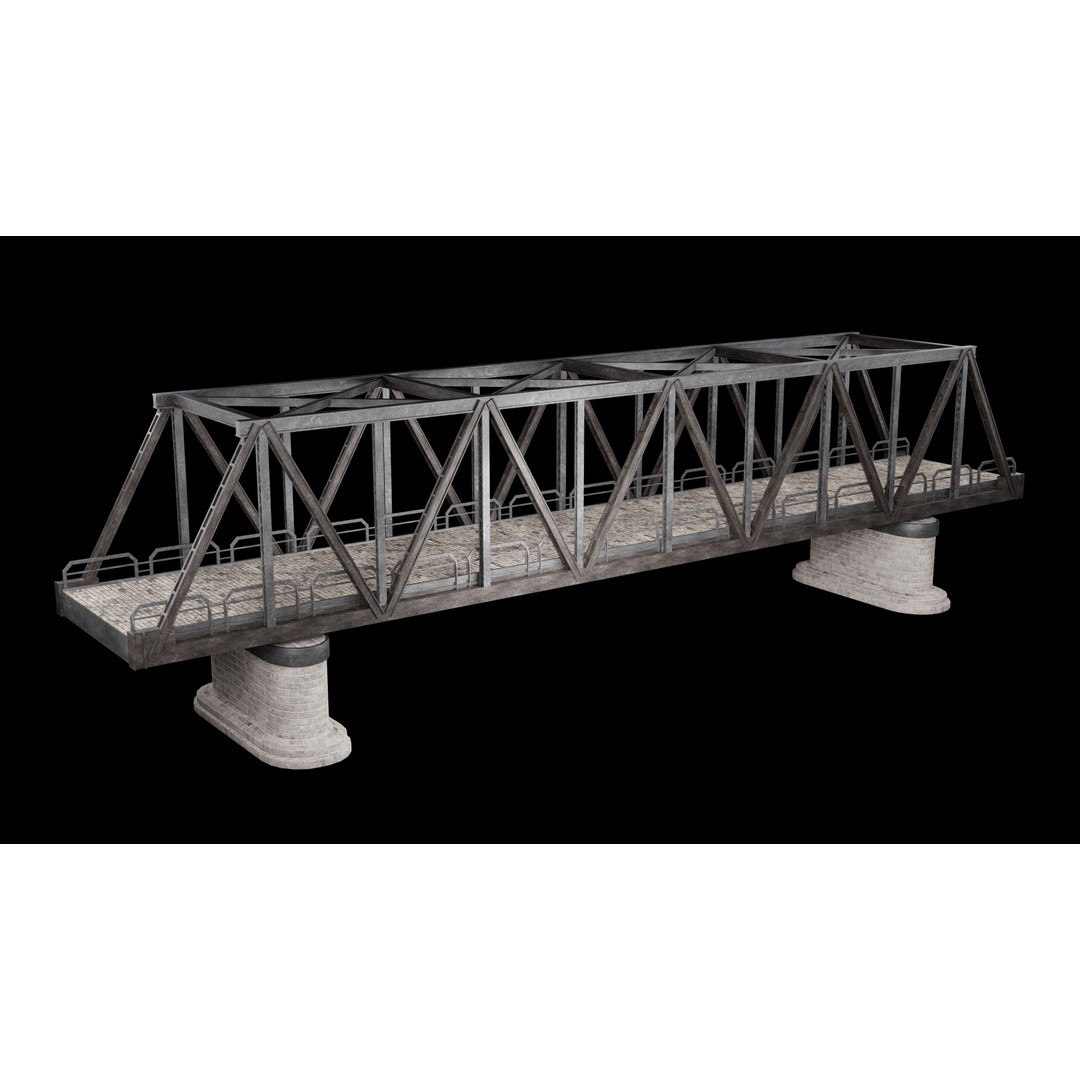 Steel Bridge Post 3D Model – Low Poly Game Asset, FBX & OBJ - View 21