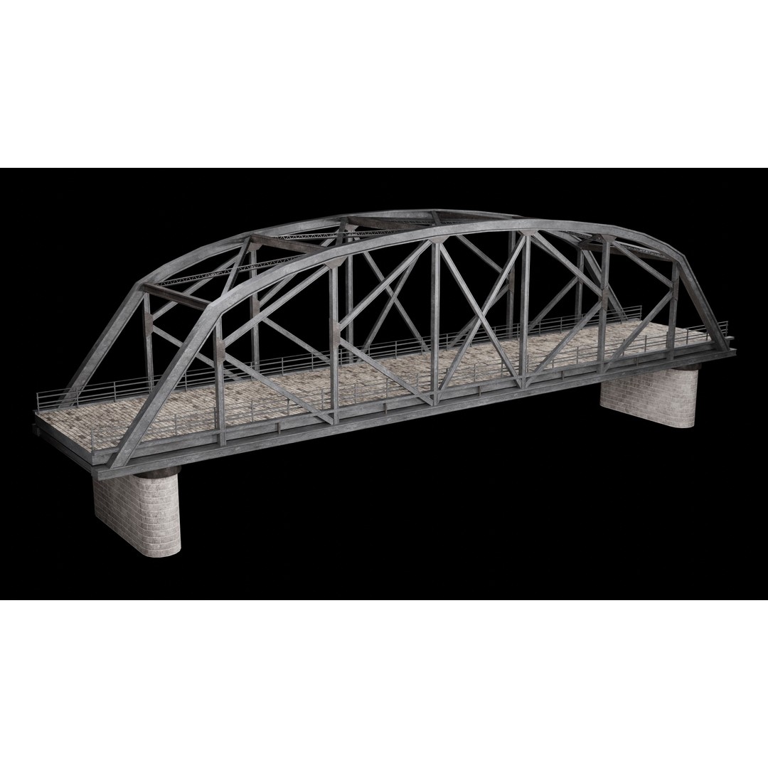 Steel Bridge Post 3D Model – Low Poly Game Asset, FBX & OBJ - View 22