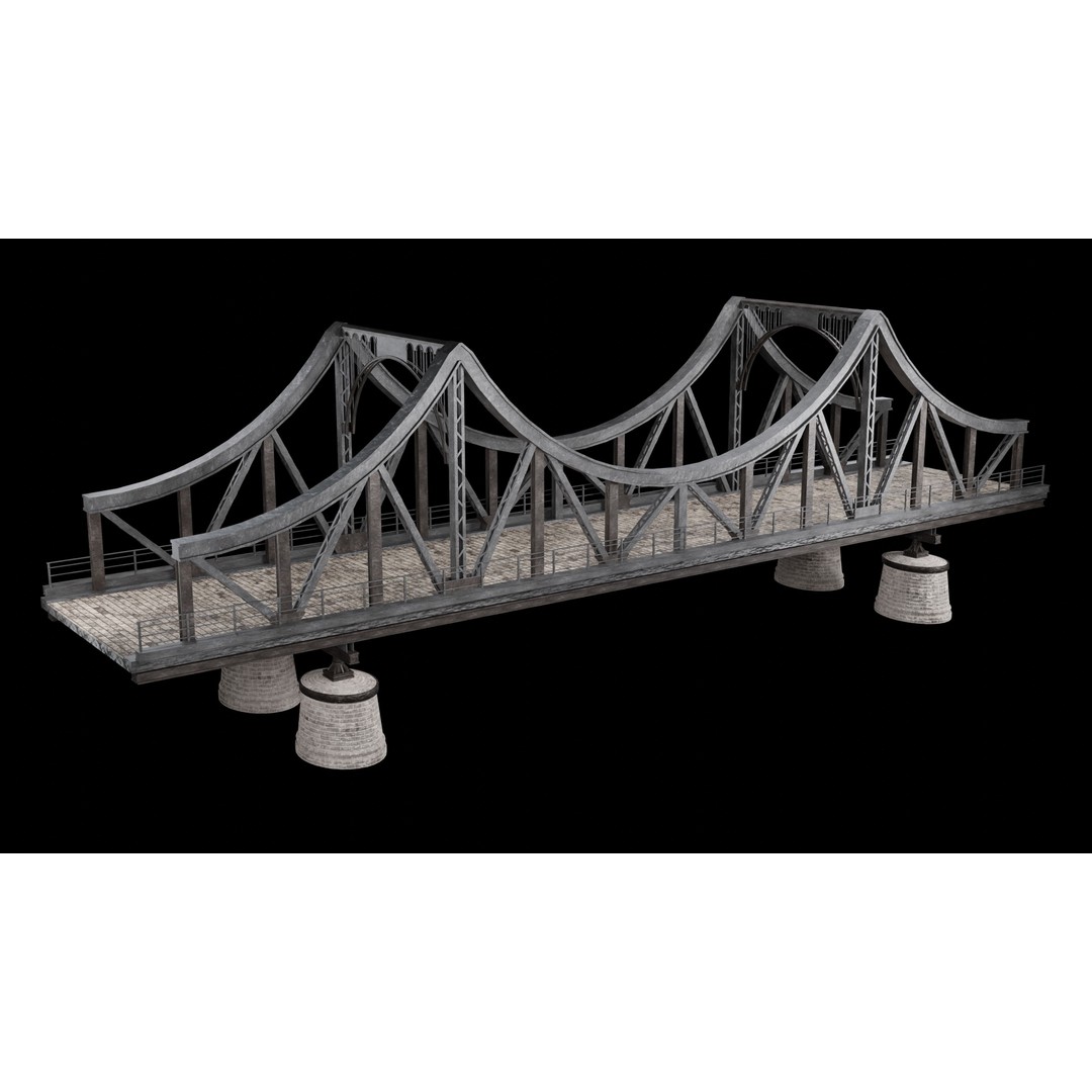 Steel Bridge Post 3D Model – Low Poly Game Asset, FBX & OBJ - View 23