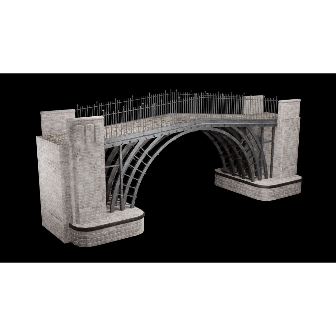 Steel Bridge Post 3D Model – Low Poly Game Asset, FBX & OBJ - View 24